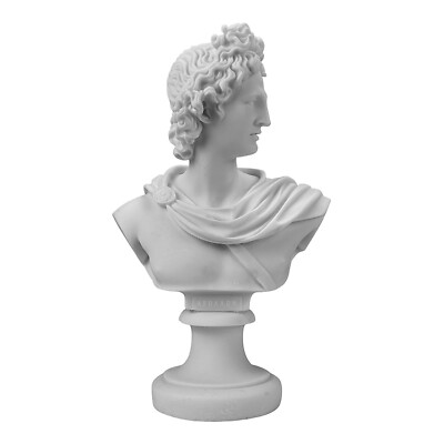 Gott Apollo Büste Kopf Griechische Statue Skulptur Guss Marmor Kopie