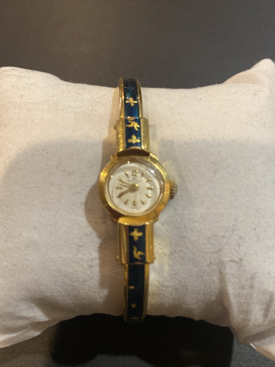 Vintage BUCHERER Gold Plated Enamel Wind up Women's Swiss Made