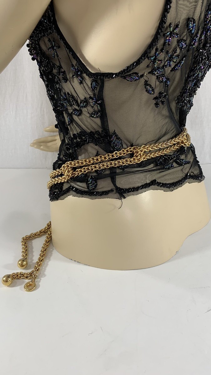 ✨✨ VINTAGE PALOMA PICASSO CHAIN BELT Paloma Picasso 80s 90s Vintage Gold Chunky Link XO Designer  main image 4