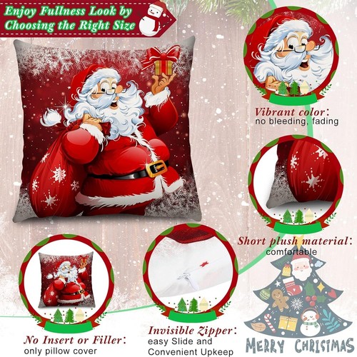 6 Pcs Cushion Decoration Christmas Pillow Cover Holiday Decor Throw Pillow Case - Picture 3 of 5