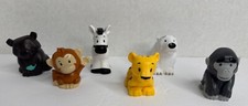 Lot of 6 Fisher Price Little People Zoo Animals Polar Bear Zebra Monkey Gorilla