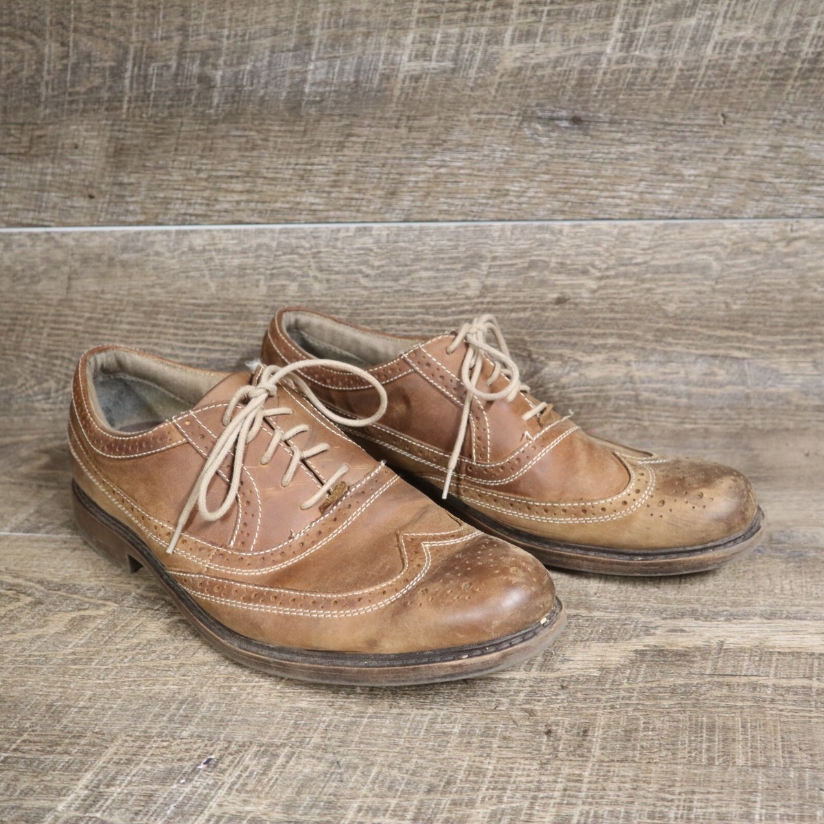 Chaps Oxfords Dress Shoes Leather Wing Tip Brown 96-98722  display picture 2