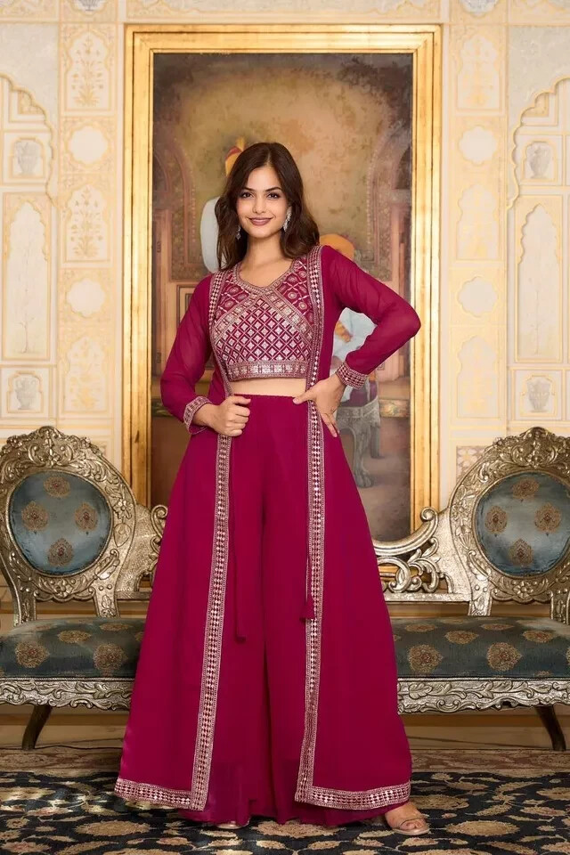Indo western dress INDIAN PARTY WEAR INDIAN WOMEN ETHNIC DESIGNER WEDDING  EID | eBay