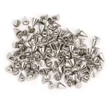 100Pc Punk Cone Metal Spikes Rivets Studs Screw Back for Clothing Jacket Leather