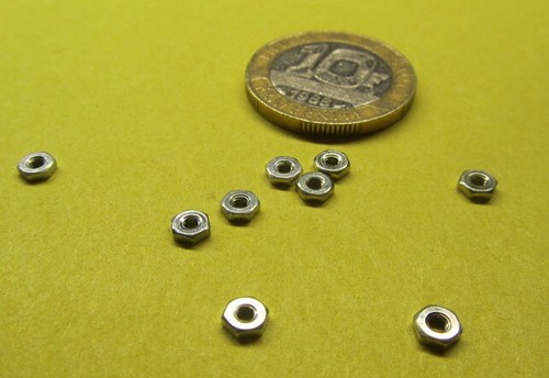 Machine Screw Hex Nut, Zinc Plated Steel, RH, 1-72 Threads, 400 Pcs - Picture 2 of 12