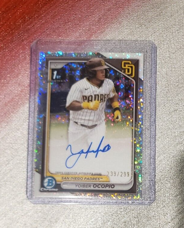 Yoiber Ocopio /299 Autograph Speckle 2024 1st Bowman Chrome Prospect CPA-YO