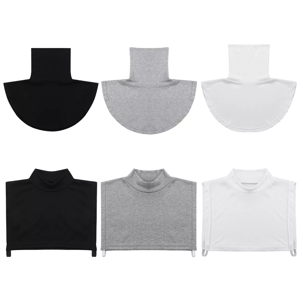 Men Women Dickey Turtleneck False Mock Faux Collar Neckline Fake Half Neck Bib