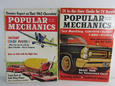 Popular Mechanics 1963 Jan/FEB  old print ads 1963 Ford Pickup & Rambler (2 lot)