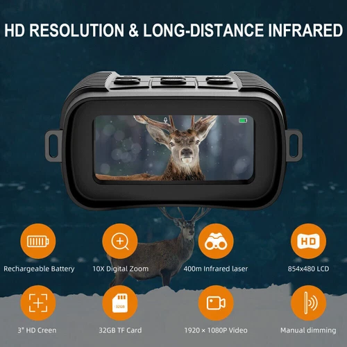850nm Infrared Night Vision Goggles 10X Zoom Hunting Binoculars IR Record Camera - Picture 5 of 13