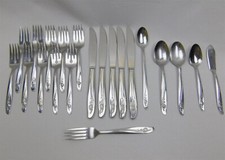 Vintage Oneida ROSEANNE posate inox forchette cucchiai coltelli lotto di 21 pezzi