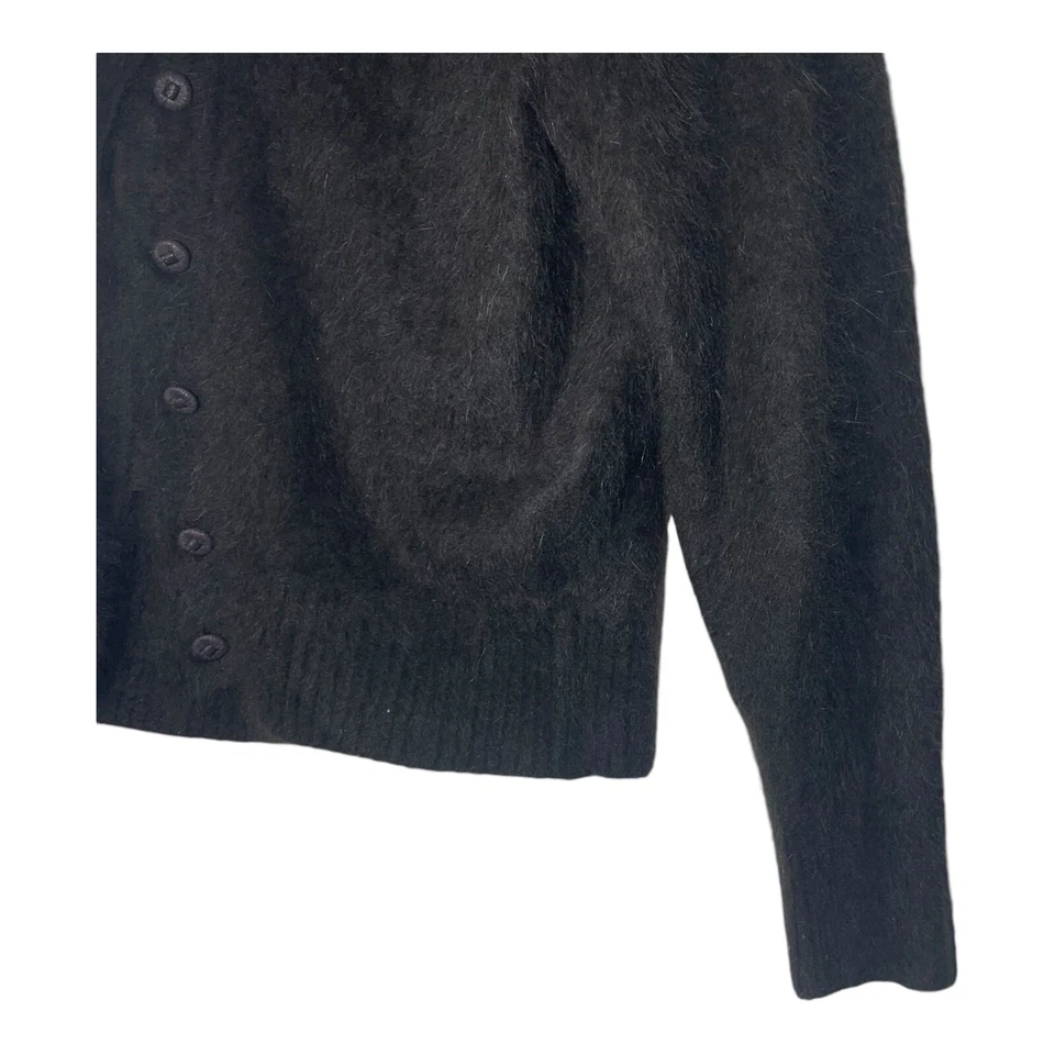 Jaqueta Cardigã Venesha Angorá Super Macia Alta Qualidade Tamanho Pequeno Feminina Marrom - Imagem 2 de 4