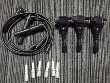 3x UF431 Ignition Coil Pack & Spark Plugs & Wire Set For 03-06 Kia Sorento 3.5L