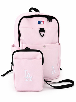 MLB Los Angeles Dodgers Rucksack Rosa   Stylischer Backpack - Extra Tasche Small