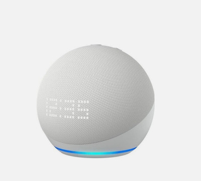 Amazon Echo Dot (5th Gen 2022) Smart Speaker w/ Clock and Alexa Glacier White