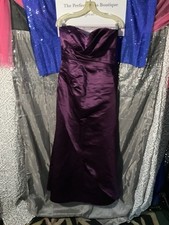 Beautiful Purple Satin Belsoie Strapless Gown