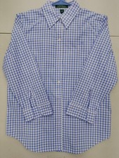 Lauren Ralph Lauren Women's Blue Gingham Check Button Down Shirt Sz S