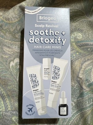 Briogeo Scalp Revival Soothe + Detoxify Hair Care Minis, a travel-friendly