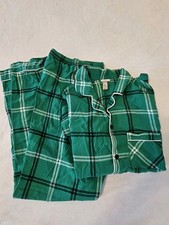 Wondershop Mens Large Flannel 2-piece Pajama Set Green Plaid Christmas Holiday