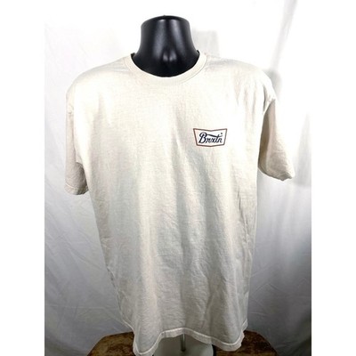 Brixton Genuine Quality Logo T-Shirt Cream Mens L