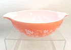 Vintage Pyrex #444 Pink Gooseberry on Milk-Glass 4 Qt Bowl
