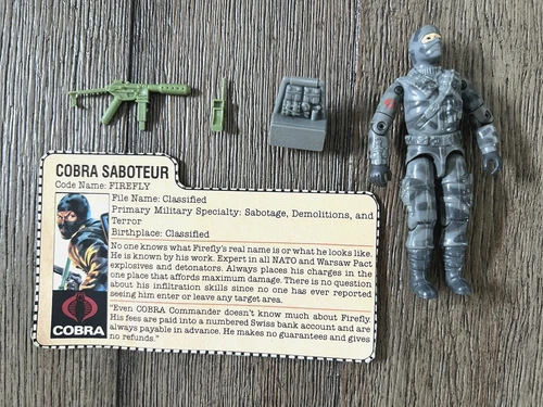 Vintage 1984 Hasbro GI Joe ARAH Firefly (v1) - 100% Complete with File Card