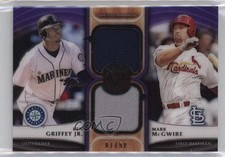 2018 Topps Tribute Dual Relics Purple 1/50 Ken Griffey Jr Mark McGwire HOF k4s