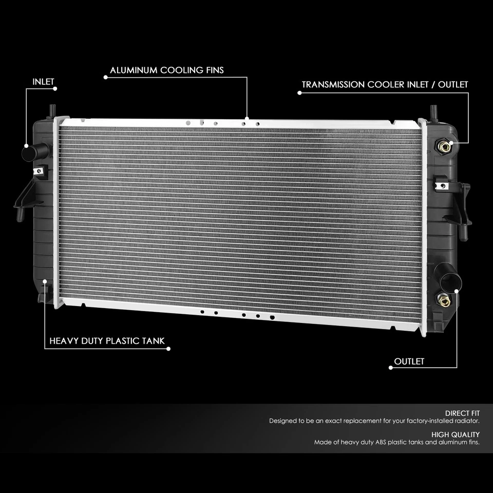 PARA 09-11 BUICK LUCERNE 3.9L ESTILO OE RADIADOR DE CORRIDA NÚCLEO DE ALUMÍNIO DPI 13267 - Imagem 2 de 4