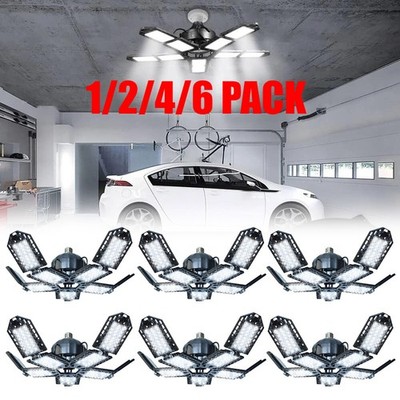 LED Garage Lights Super Bright Deformable 1000W Work Shop Ceiling Bulb Lamps Lot