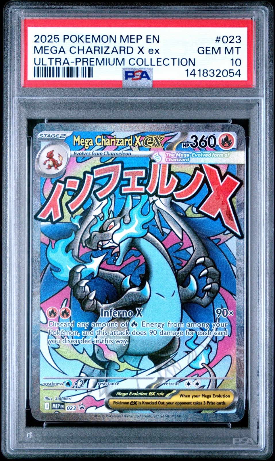 2025 Pokemon MEP En Mega Charizard X Ex Ultra Premium Collection #023 PSA 10 Gem