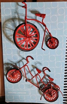 Vintage, Concord ~Dollhouse~ Miniature, Red, Metal Bicycle, Lot Of 2~   