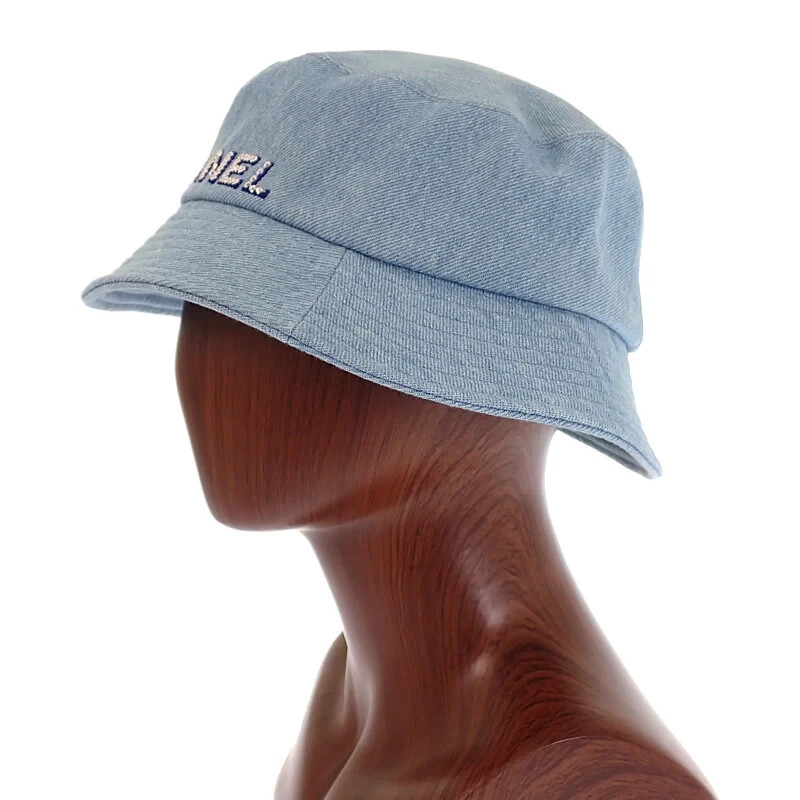 CHANEL Logo Bucket Hat Denim Blue Unisex ISY | eBay