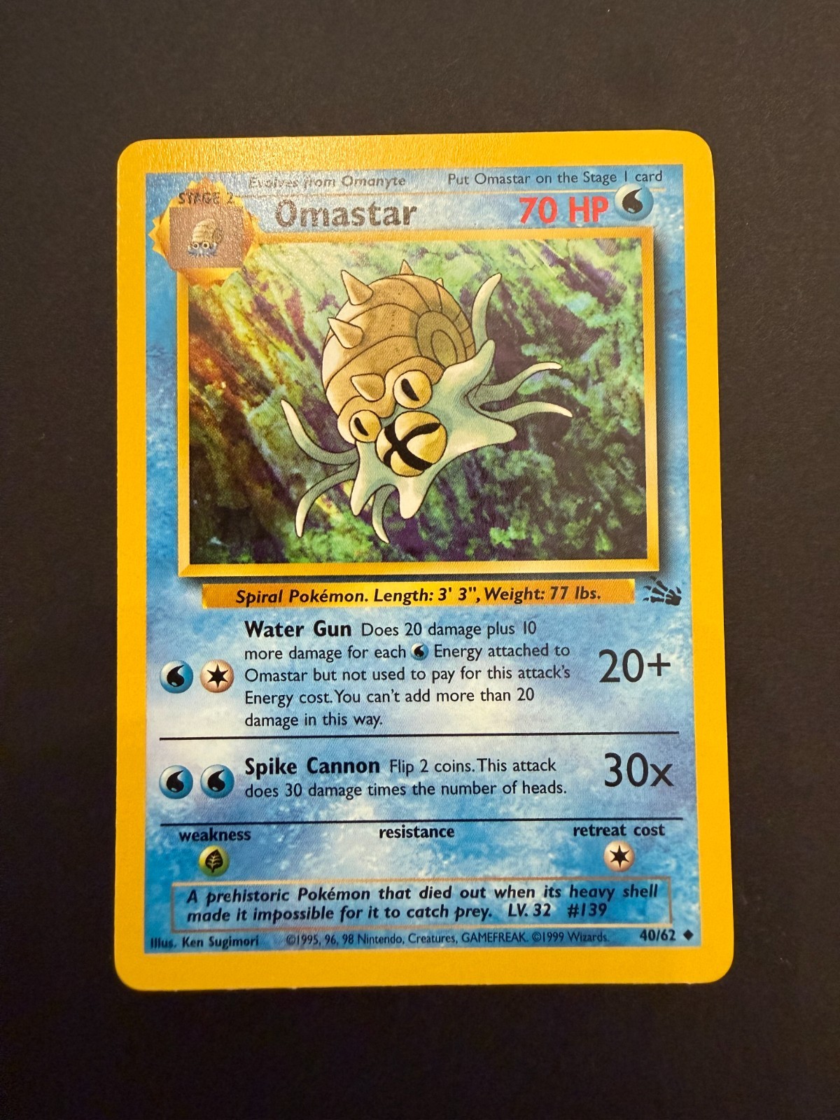 Pokémon TCG Omastar Fossil 40/62 Regular Near Mint!