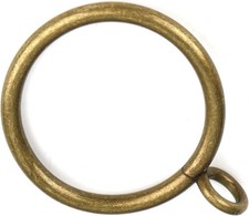 Antique Brass Curtain Rings with Eyelets for up to 3/4-Inch Curtain Rods Set of