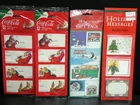 Vintage Christmas Gift Tags In Original Package Paper and Sticker Coca Cola