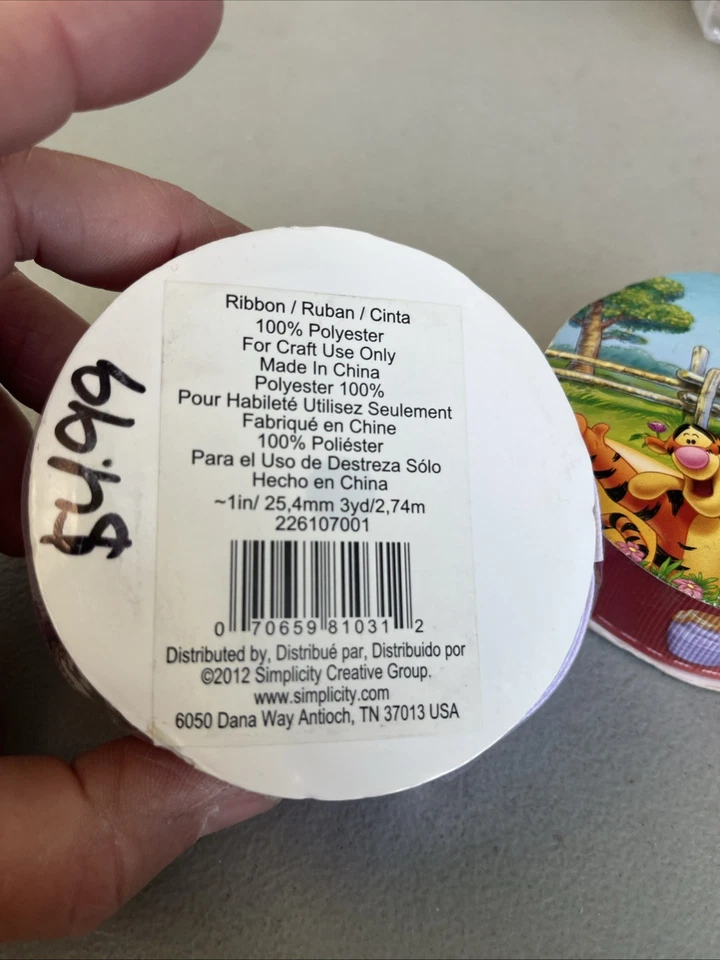 Disney Minnie Mouse & Winnie the Pooh Grosgrain Ribbon Lot of 2 – 1” x 3yd Each  - Image 4 of 4