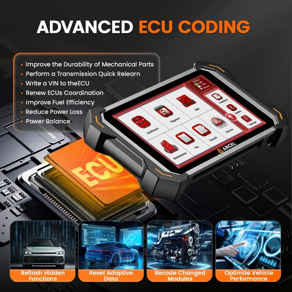 ANCEL DS600BT OBD2 Full System Scanner Diagnostic Tool DPF TPMS BMS SAS 34+Reset - image 4 of 4