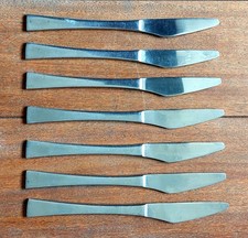 Lot de 7 couteaux à dessert Guy Degrenne en inox série JET vintage 1970