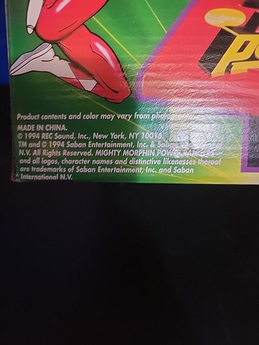 Vintage 1994 Mighty Morphin Power Red Ranger Telefon Phone Sabans Neu im Karton versiegelt - Bild 6 von 6