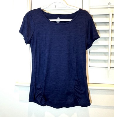 Women s Gaiam Energy Yoga Tee Dark Blue Heather Size L