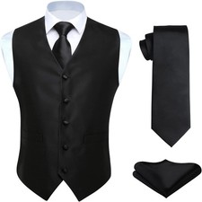 Men's 3-Piece Slim Fit Formal Vest Set Jacquard Paisley Waistcoat for Wedding