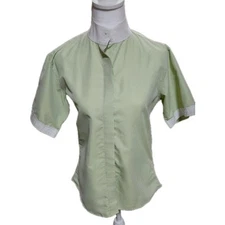 RHC ROYAL HIGHNESS SHOW EQUESTRIAN ENGLISH Gree Plaid SS Shirt Blouse Women's 36
