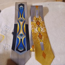 2 Vintage Henri Picard 100% Silk Necktie Men's Size OS.