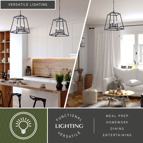 Vaxcel Lighting P0310 Hayes 4 Light 16"W Pendant - Black - Picture 9 of 11