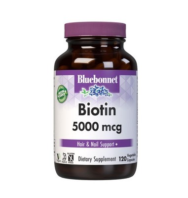 1/28 Bluebonnet Nutrition Biotin 5000 mcg, Hair & Nail Support*, Non-GMO, Vegan,