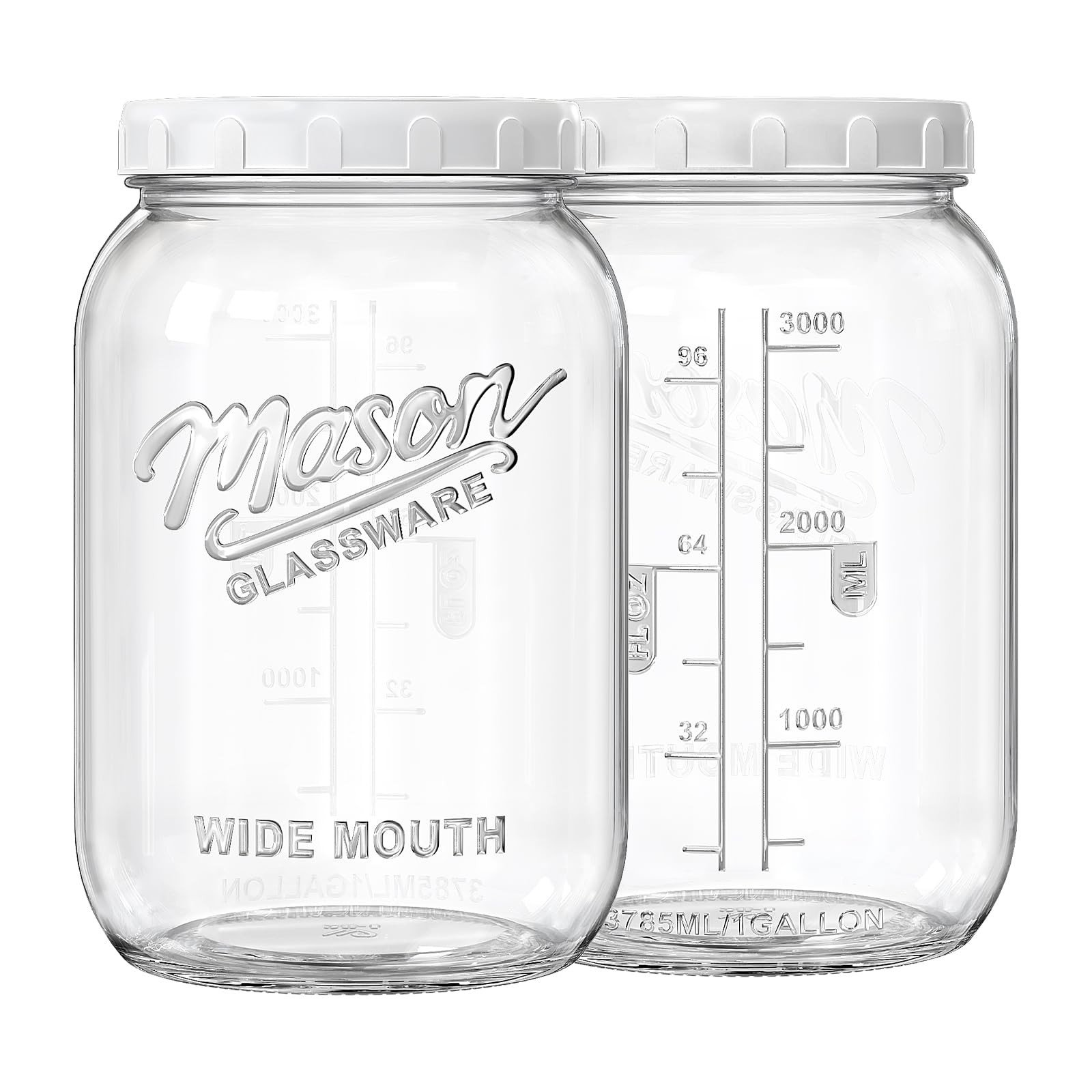 Glass Storage Jar 3.7L Mason Canister Umeshu Plum Wine Pickle Cookie Jar 2pcs
