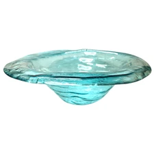 Annieglass Oval Platter Leaf Dish Handcrafted Artisan Glass Made in USA Textured