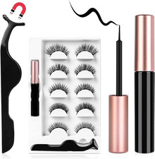 Magnetic Eyelashes with Eyeliner Kit, 5 Pairs Natural Look False Eyelashes with