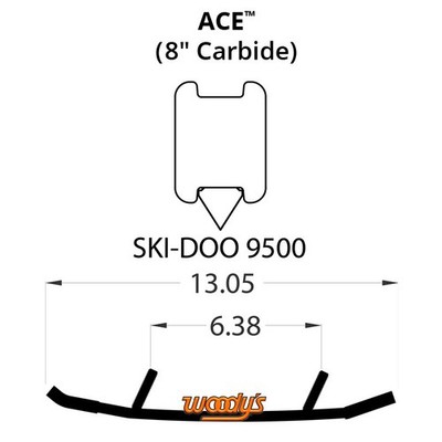 Woody's Ace 8.0'' Carbide Runners Ski Doo Skandic SWT 900 ACE (2015-2017)