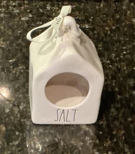 Rae Dunn Artisan Salt Cellar White Ceramic Kitchen Seasoning Holder – New