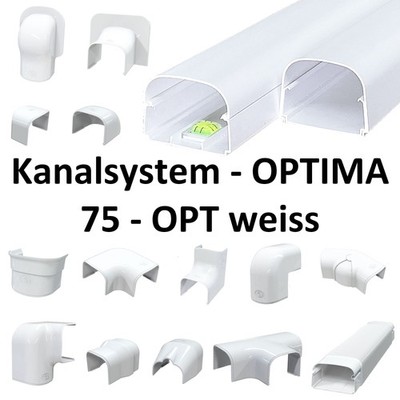 Kabelkanal OPTIMA 75-OPT, weiß, für Kältemittelleitung, Klimaanlage, Wärmepumpe